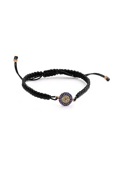 Brezza Lusso Jewelry Nazar Boncuk 4 Sıra Makrome İpli Gümüş Bileklik Pembe No2