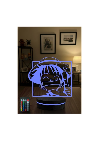 One Piece Luffy 3d Led Gece Lambası Rgb Kumandalı Anime Masa Lambası Dekoratif Gece Işığı