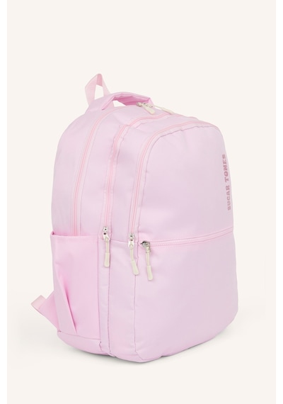 Defacto Unisex Su Geçirmez Yazı Baskılı Fermuarlı Sırt Çantası F0523axnspn599 Pembe-pn599