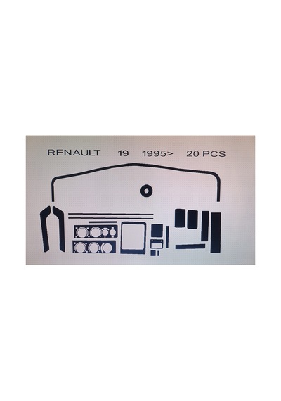 Renault 19 1995 20 Parça Torpido Kaplama Renk Piano Black