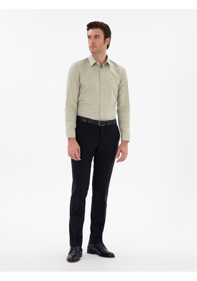 Cacharel Haki Slim Fit Pamuklu Oxford Gömlek Yeşil