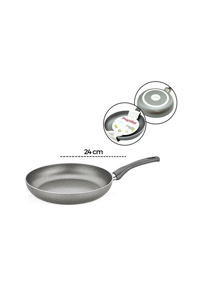 Papilla Fred 24 Cm Maxi Granit Tava - Tek Saplı Gri Kırçıllı Brkt-705694- 6'li Paket Diğer