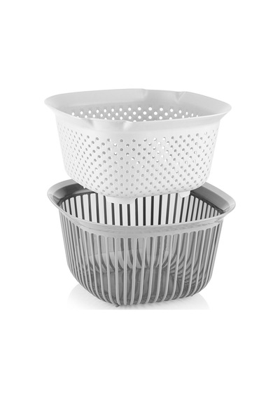 Qlüx İdeas Liny Süzgeçli Kase Gri 25cm 4000ml Çok Renkli