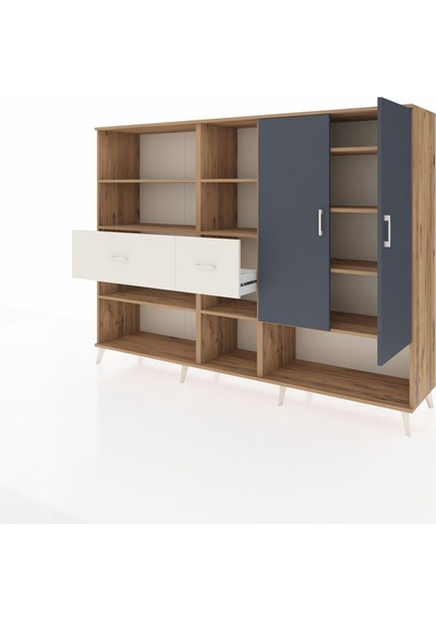 Hyperion Dolap 10 Raflı 2 Çekmeceli 2 Kapaklı 220x44x163 Çam-antr Çam-antrasit/aytaşı Hyperion Dolap 10 Raflı 2 Çekmeceli 2 Kapaklı 220x44x163 Çam-antr Çam-antrasit/aytaşı