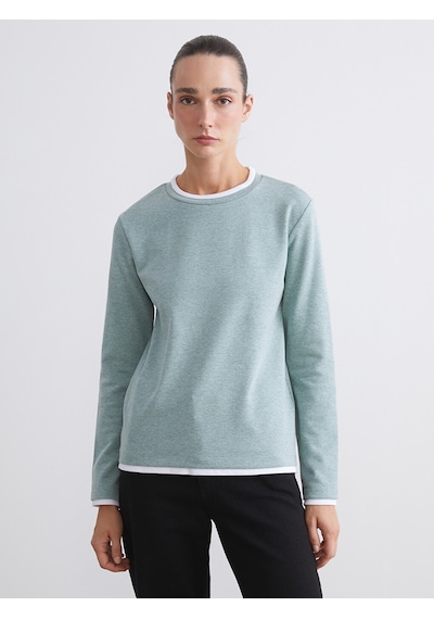 Lcw Eco Yeşil Bisiklet Yaka Kadın Sweatshirt
