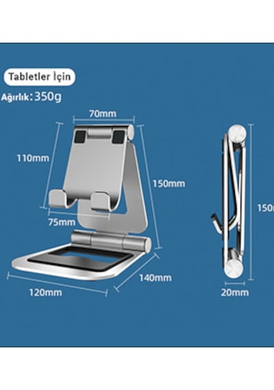 Mühlen T5 Ayarlanabilir Ergonomik Telefon Tablet Tutacağı Askısı Standı Füme Renk