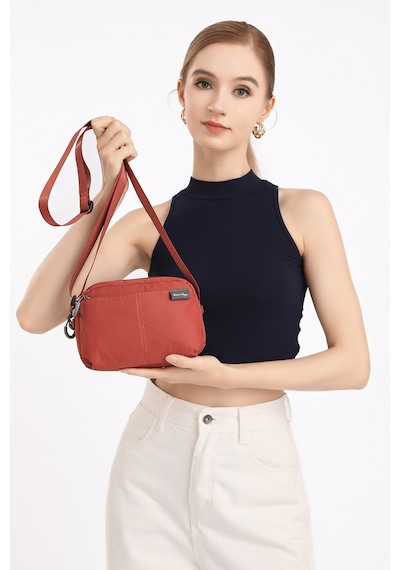 Smart Bags Siyah Hafif Kumaş Çok Cepli Küçük Boy Günlük Kadın Çapraz Çanta