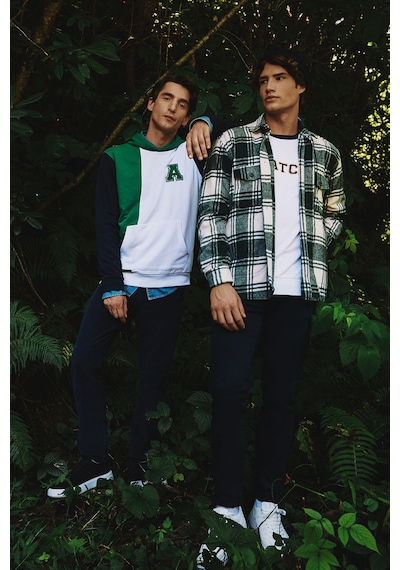 AC&Co / Altınyıldız Classics ERKEK BEYAZ YESIL Standart Fit Normal Kesim Kapüşonlu Pamuklu Çizgili Sweatshirt Beyaz AC&Co / Altınyıldız Classics ERKEK BEYAZ YESIL Standart Fit Normal Kesim Kapüşonlu Pamuklu Çizgili Sweatshirt Beyaz