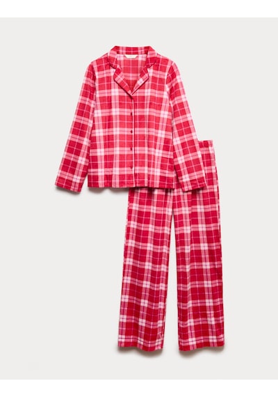 Marks & Spencer Desenli Pijama Takımı T37004622F Kırmızı