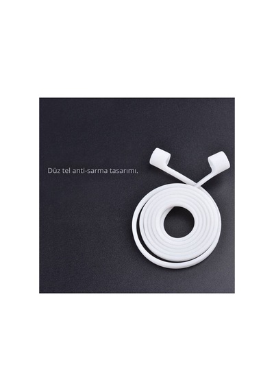 Apple Airpods Ve Airpods Pro İçin Silikon Boyun Askısı, Kaybolma Önleyici Sporcu Kulaklık İpi Beyaz