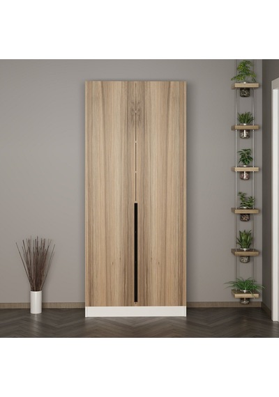 Minar Kale 210 Cm 2 Kapaklı 2b Raf Portmanto Beyaz Dore Plus