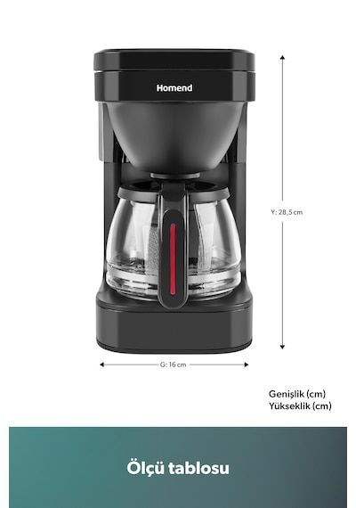 Homend Take 5 Brew 5019h Filtre Kahve Ve Çay Demleme Makinesi Siyah