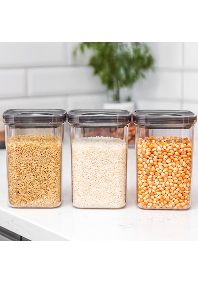 Porsima 101 3lü Sızdırmaz Yiyecek Erzak Saklama Kabı Seti - 1100ml Şeffaf