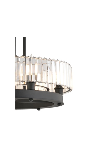 Azalea 6Lı Siyah Kristalli Taşlı Modern Tasarım Kristal Salon Avize