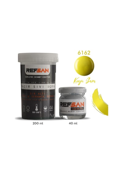 Hazır Çini ve Seramik Boyası 6162 Koyu Sarı 1 Kg