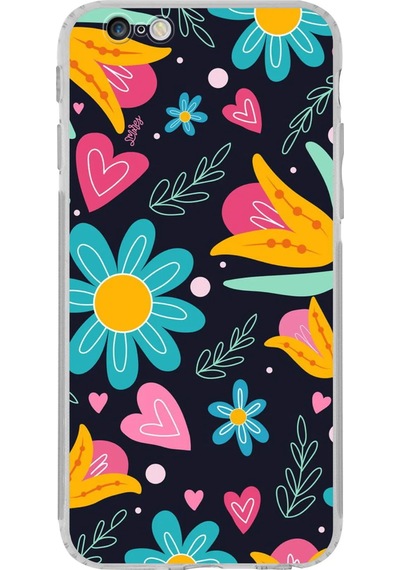 Apple Uyumlu iPhone 6s İle Retro Color 1 Kamera Korumalı Şeffaf Kılıf