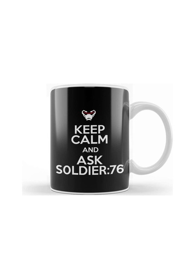 Keep Calm And Ask Soldier 76 Overwatch Kupa Bardak Porselen Karışık