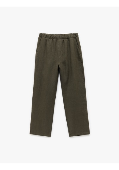Koton Beli Lastikli Cep Detaylı Regular Fit Keten Yazlık Pantolon Antrasit 5sam40161hw Antrasit
