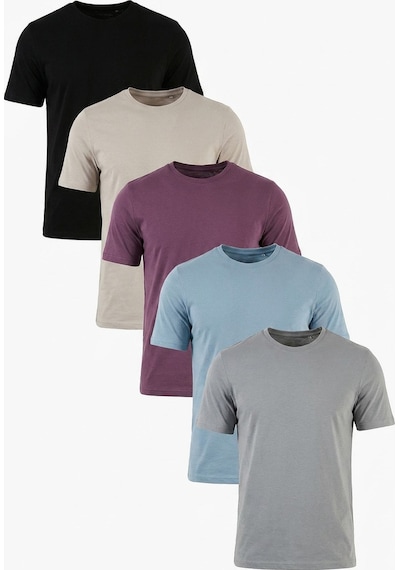 Buratti Pamuklu Regular Fit Bisiklet Yaka 5'li Paket T Shirt Erkek T Shirt 59020204s5 Siyah-mürdüm-kül-mavi-açık Gri