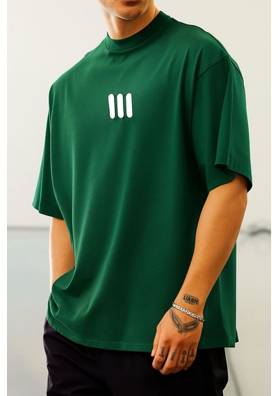 3 Çizgi Baskılı Unisex Tshırt Q6 Çok Renkli