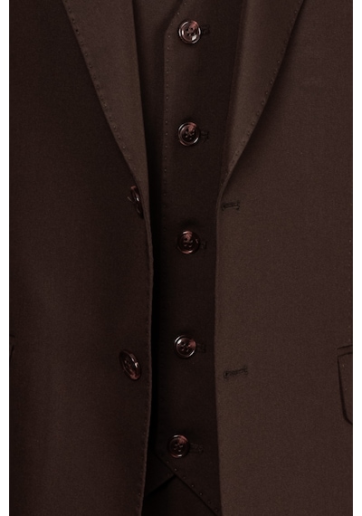 İlayda Emir Luxury, İtalyan Kesim, Slim Fit, Blazer, Erkek Takım Kahverengi