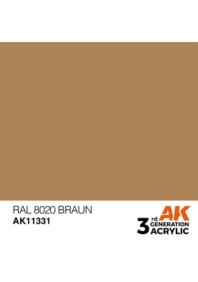 Ak Interactive 11331, 17 Ml. 3gen Ral 8020 Braun Afv Maket Boyası Standart