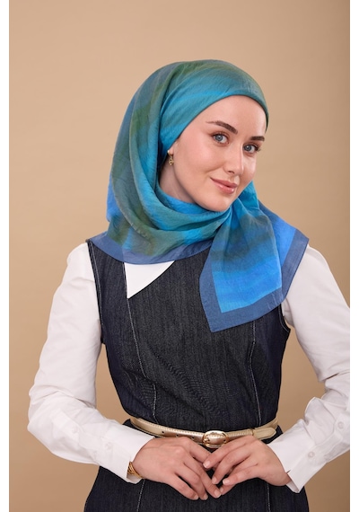 Silk Home Olinda İpek Eşarp 47005-02 İndigo,yeşil, Petrol Yeşili, Mavi
