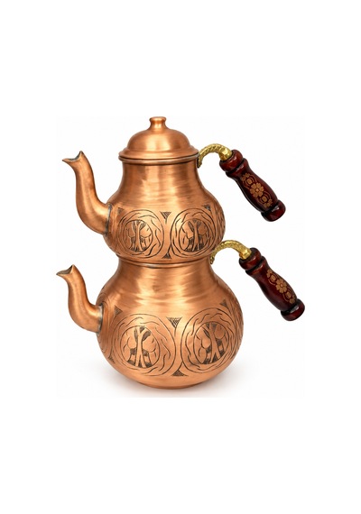 Aura Copper Ağır El İşlemeli Kalın Bakır Çaydanlık Takımı 1,2 Mm 27 Cm Bakır Mat/ac-cy-031