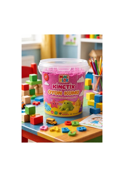 Doğal Kinetik Oyun Kumu 500gr Pembe Pembe