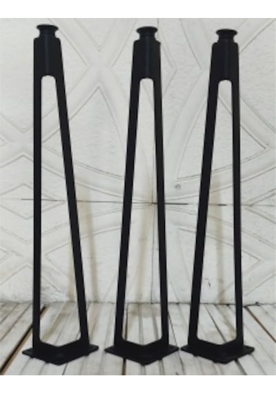 3'lü Dekoratif Metal Firkete Sehpa Ayağı (44 cm Yükseklik)