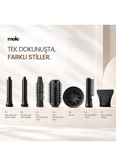 MOLE M1 7in1 Saç Şekillendirme Seti