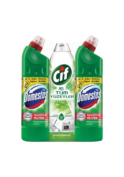 Domestos Dağ Esintisi 2'li + Cif Tüm Yüzeyler İçin Jel 750 Ml Diğer