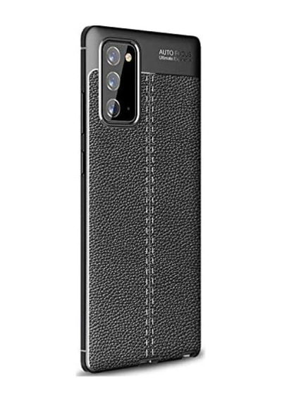 Galaxy Note 20 İçin Kılıf Deri Dokulu Silikon Siyah Galaxy Note 20 İle Uyumlu Kılıf - Siyah 50 x 22
