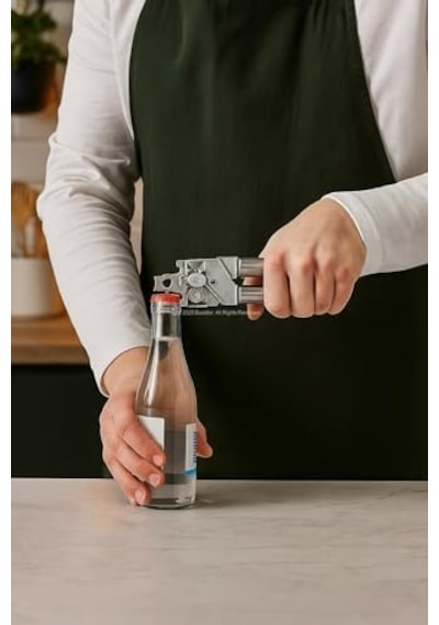 Profesyonel Konserve Açacağı Paslanmaz Çelik Döner Mekanizmalı Ergonomik Tasarımlı Kolay Konserve Açıcı, Güvenli Kesim Yapan Entegre Gazoz Açacaklı Mutfak Aparatı Diğer