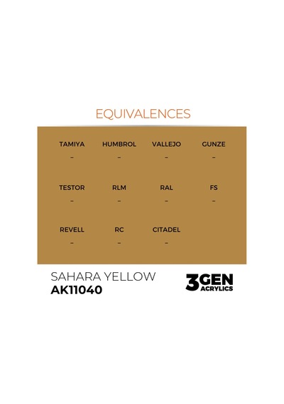 Ak Interactive 11040, 17 Ml. 3gen Sahara Yellow Maket Boyası Standart