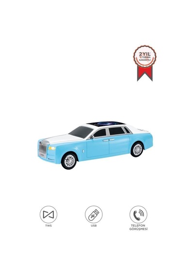 Özel Üretim Bluetooth Hoparlör D82 Mavi 15w Sunum Cihaz Araba Şekilli
