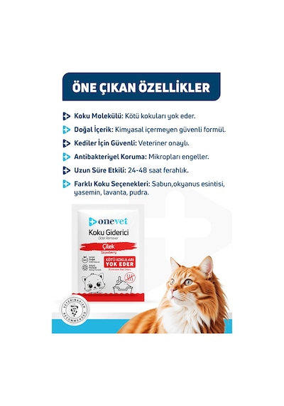 Onevet Kedi Kumu Koku Giderici Çilekli 15 Adet 25 Gr