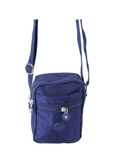 M 227 Mega Bag Krinkıl Kumaş Unisex Küçük Omuz Çantası, Telefonluk Lacivert