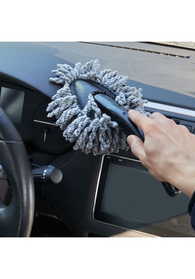 Carub Mikrofiber Toz Alma Fırçası Araç İçi Çok Amaçlı Saplı Yumuşak Kıllı Toz Gideren Detay Temizleyici Fırça Br0922581