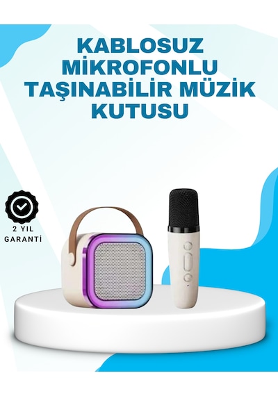 Karaoke Mikrofon Hoparlör Seti Bluetooth Kablosuz Taşınabilir - Lisinya