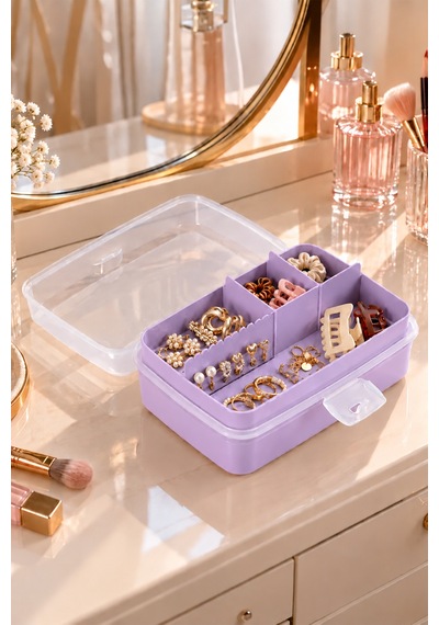 Porsima 1192-3 Premium 12 Bölmeli Çok Amaçlı Organizer Saklama Ka Lila