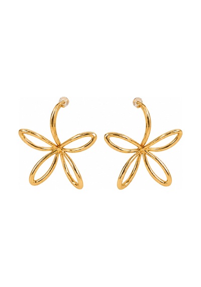 Bloom Collection Fiorella Gold Çiçek Formlu Küpe Altın Altın