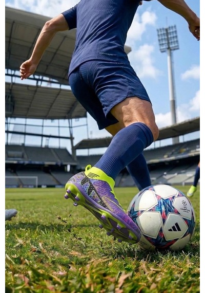 In Step Air Mor Futbol Akademik Krampon - Kaymaz Taban Halı Saha Ayakkabısı 565 Mor Yıldırım