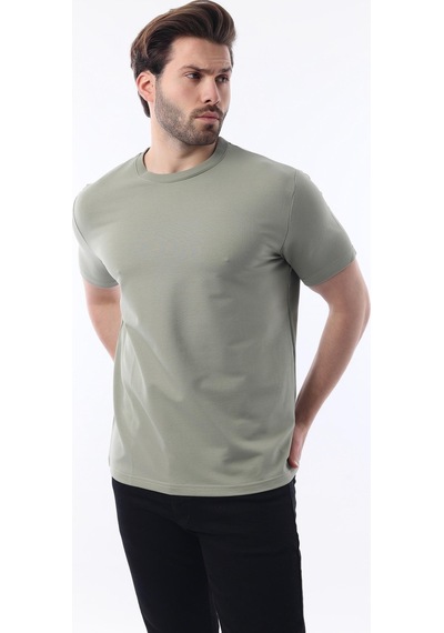 Madmext Mint Yeşili Bisiklet Yaka Basic Kısa Kollu Tişört 7042 Mint Yeşili