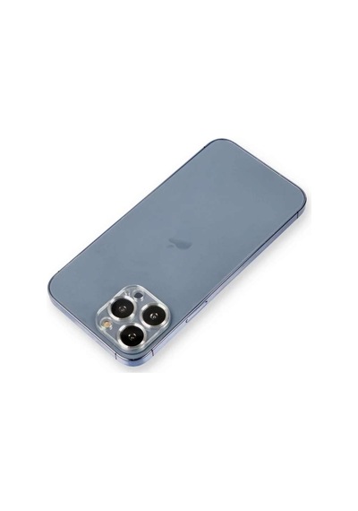 İphone 12 Pro Metal Kamera Lens Koruma Cam - Gümüş Diğer