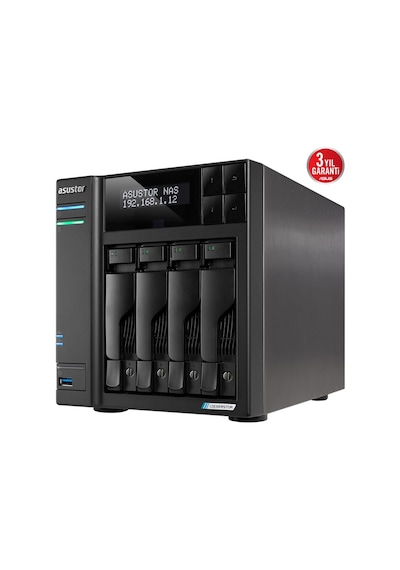 Asustor 4diskli Celeron Qc- 4gb Ram-2-2.5gbe Nas Server As6704t V2