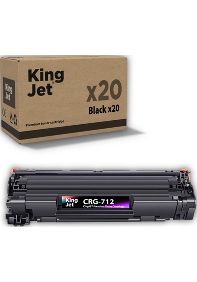 Kingjet Canon Uyumlu Crg-712 Standart Kapasiteli 20'li Paket Çipli Uyumlu Toneri Lbp3010b