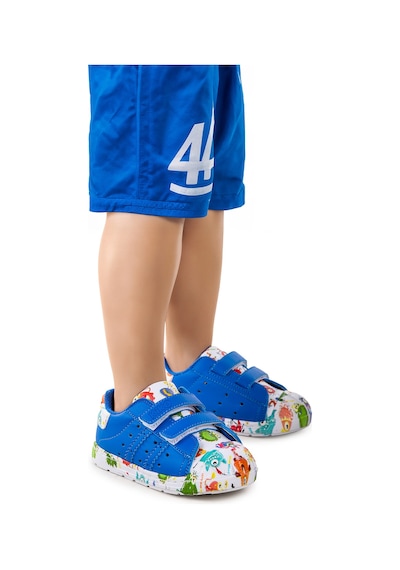 Kiko Kids Image Cırtlı Erkek Bebek Spor Ayakkabı Saks Mavi