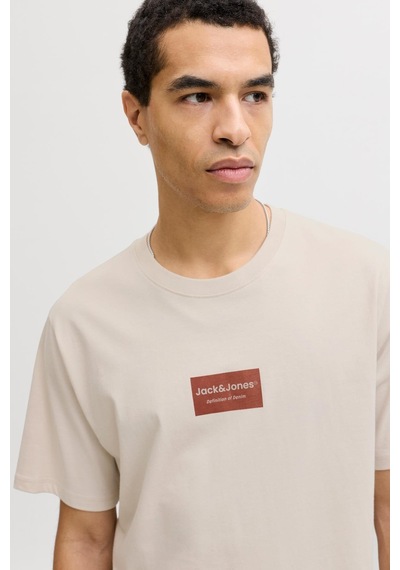Jack & Jones Jjfrank Erkek Tişört Bisiklet Yaka Kısa Kollu Bej