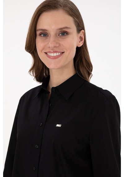 U.s. Polo Assn. Kadın Siyah Gömlek Desenli 50297103-vr046 Siyah